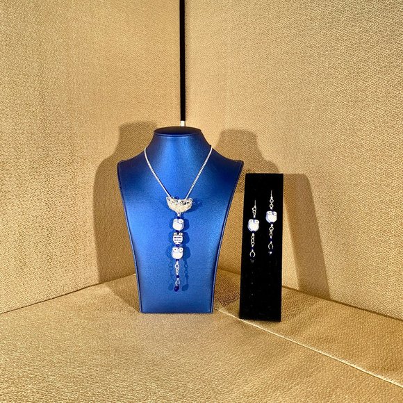 Blue Owl Necklace Earrings MyAdornments4U NWT - Picture 3 of 4